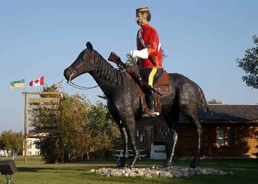 Mountie statue on horseback